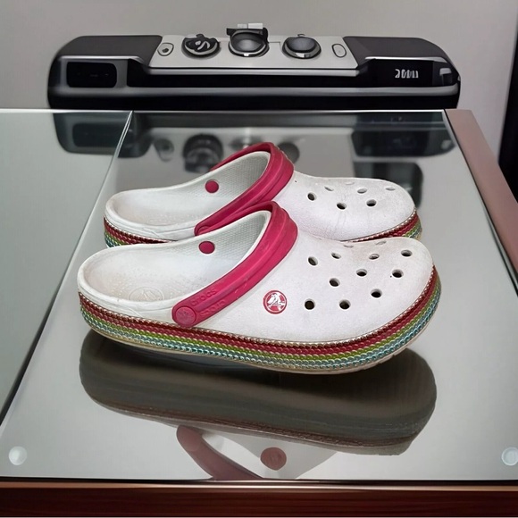 Crocs Pink Crocband Sequin Clogs Rainbow Sequins - Picture 3 of 10